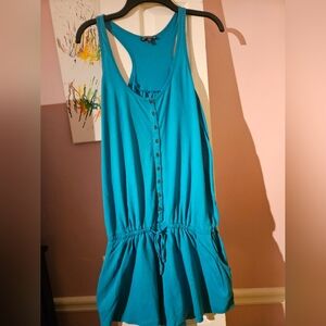 Express Small Light Blue Romper with buttons